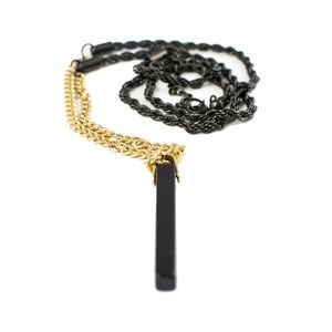 32" MIX STYLE NECKLACE w/ ONYX PENDANT